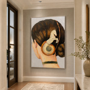 Equestrian Whisper in a refined entry hall with silver frame