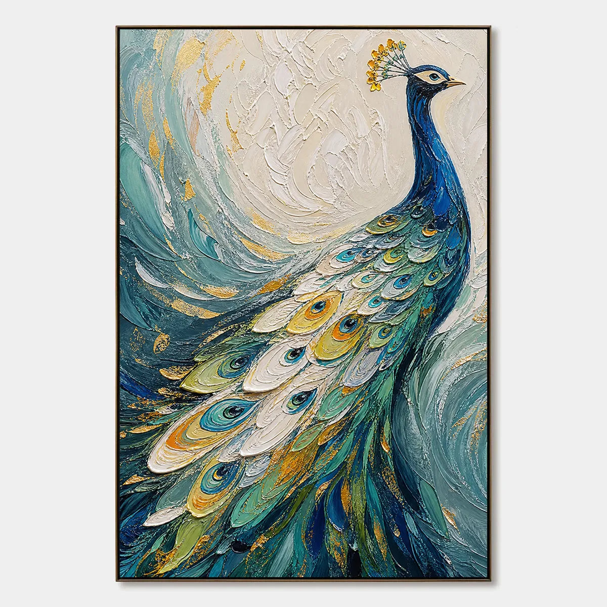 Sapphire Plume hand-painted artwork