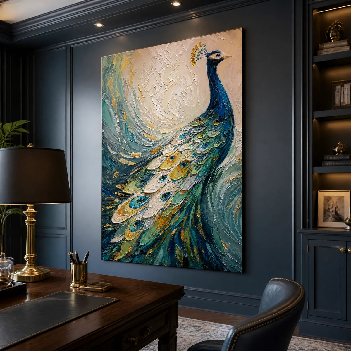 Sapphire Plume in a refined office, frameless