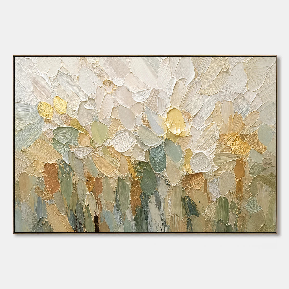 Ivory Petal Meadow hand-painted artwork
