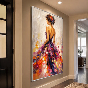 Mosaic Ball Gown in a refined entry hall with silver frame