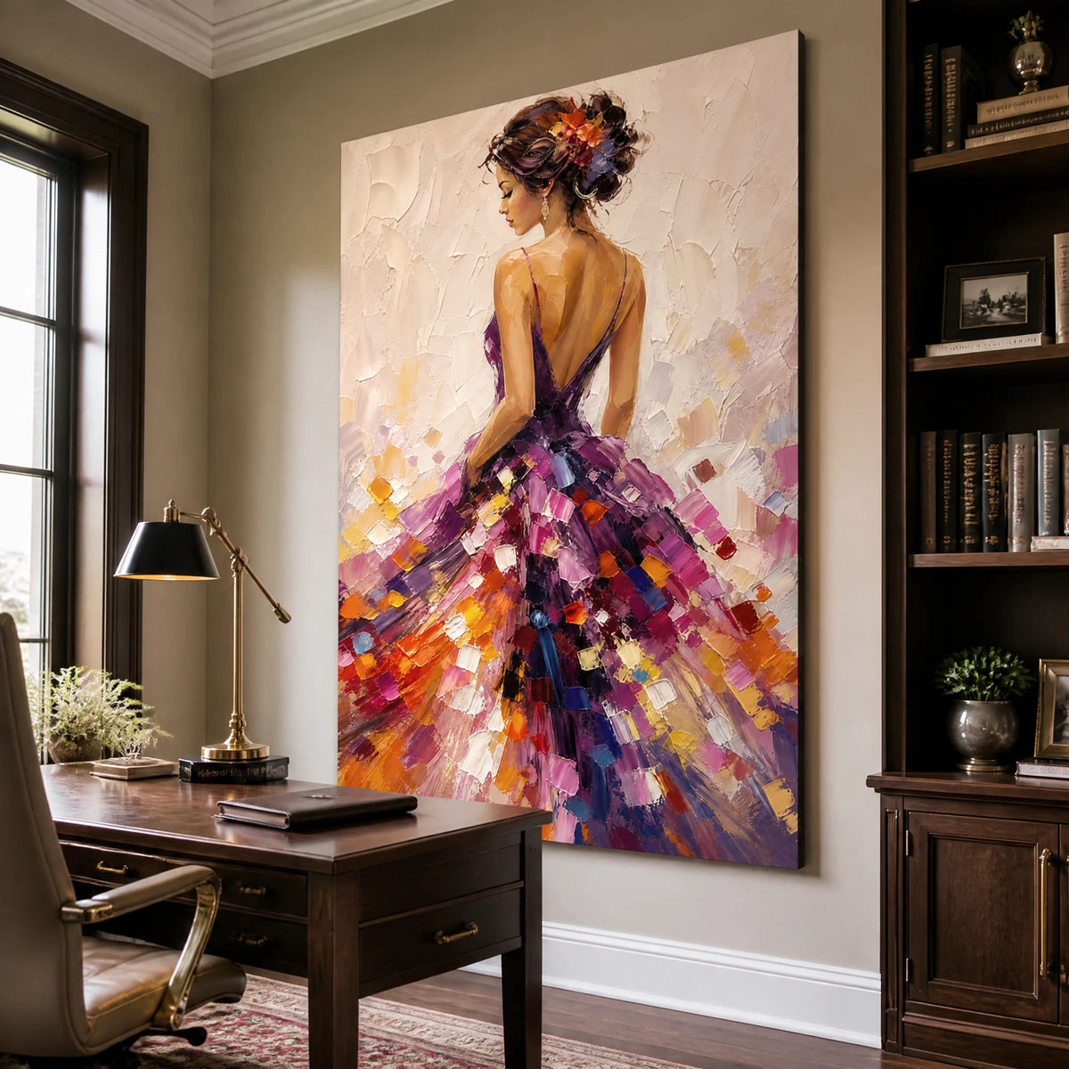 Mosaic Ball Gown in a refined office, frameless