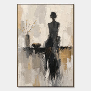 Figure In The Rain hand-painted artwork