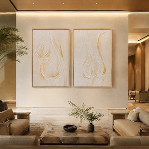 Ivory Lotus Duet in a refined hotel interior with wood frame