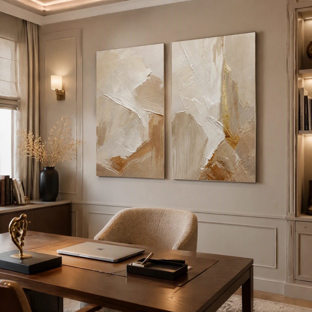 Sandstone Passage Duet in a refined office, frameless