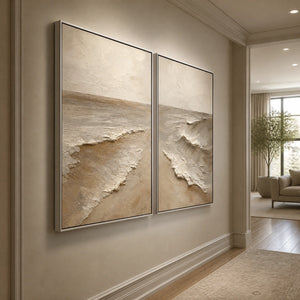 Coastal Fold Duet in a refined entry hall with silver frame