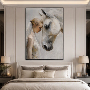 Quiet Bond in a refined bedroom with black frame
