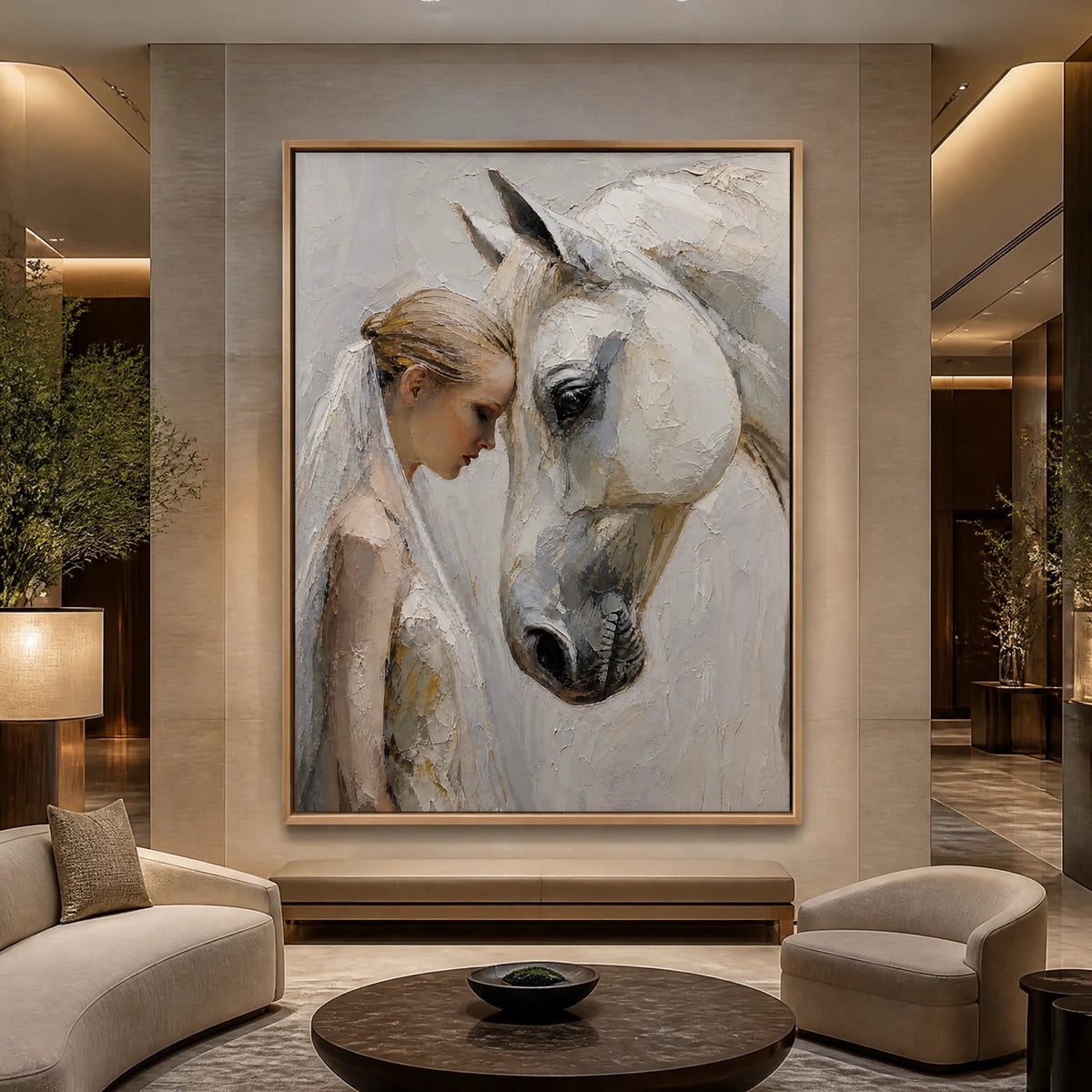 Quiet Bond in a refined hotel interior with wood frame