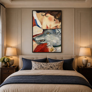 Foxtail Confidante in a refined bedroom with black frame