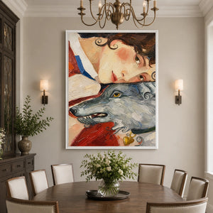 Foxtail Confidante in a refined dining room with white frame
