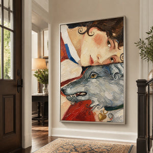 Foxtail Confidante in a refined entry hall with silver frame