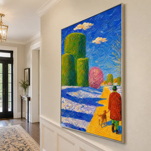 Garden Pilgrim in a refined entry hall with silver frame