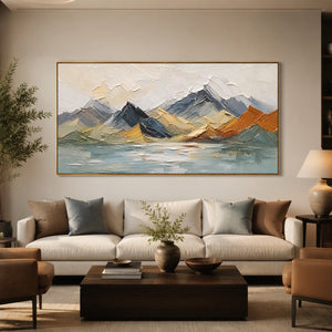 Alpine Mosaic Ridge in a refined living room with gold frame