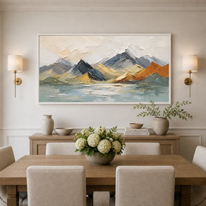 Alpine Mosaic Ridge in a refined dining room with white frame