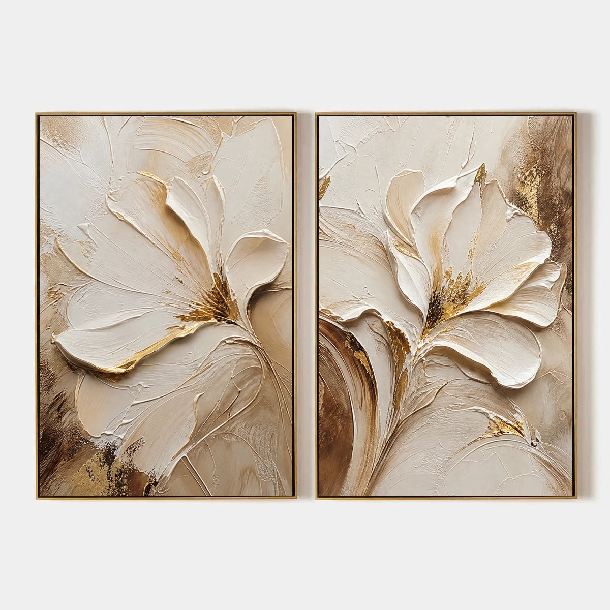 Ivory Bloom Duet hand-painted artwork
