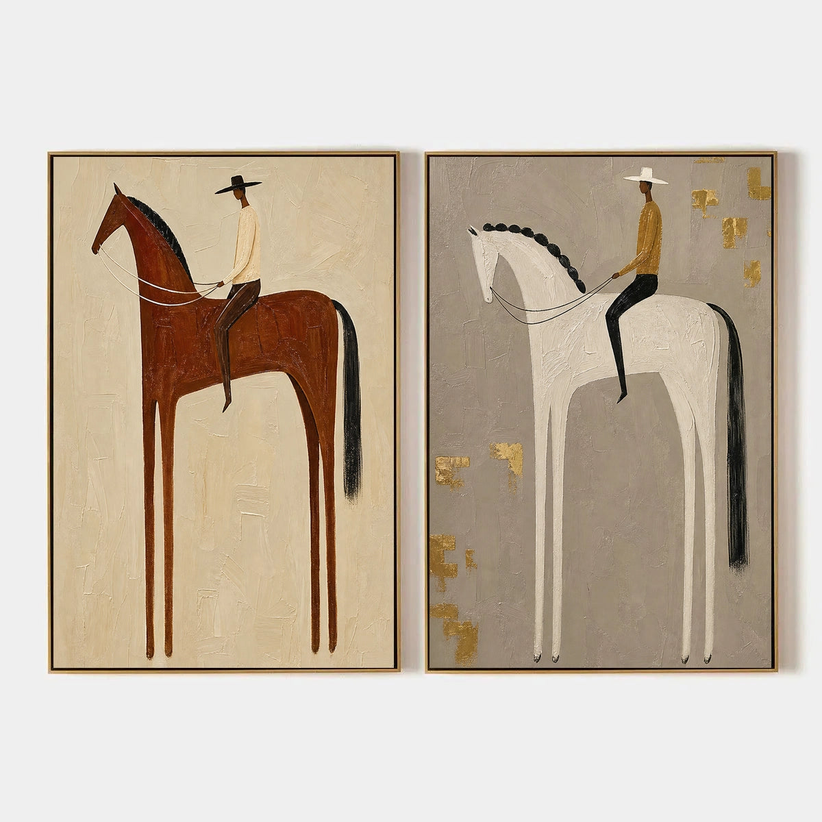Equestrian Balance Duet hand-painted artwork