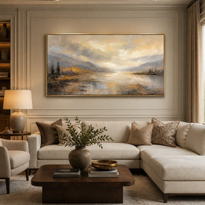 Veiled Valley Light in a refined living room with gold frame
