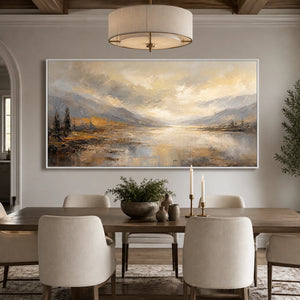 Veiled Valley Light in a refined dining room with white frame