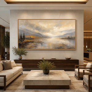 Veiled Valley Light in a refined hotel interior with wood frame