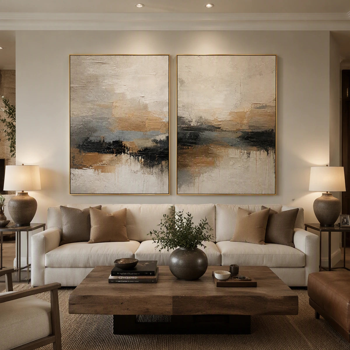 Horizon Echo Duet in a refined living room with gold frame