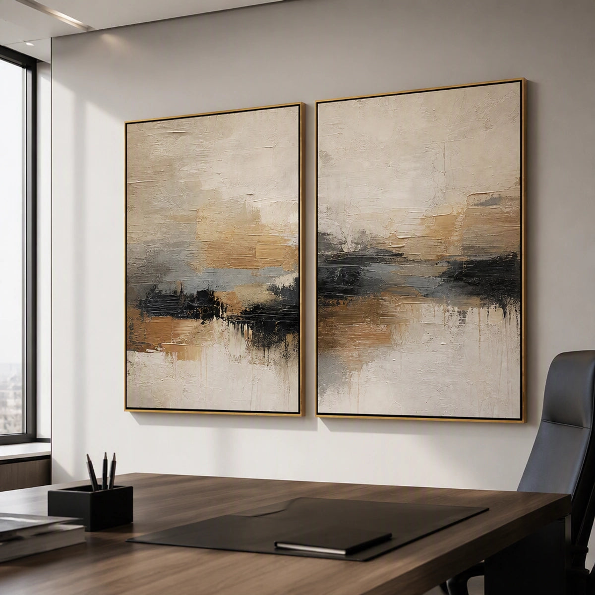 Horizon Echo Duet in a refined office, frameless