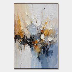 Blue Gilded Bloom hand-painted artwork