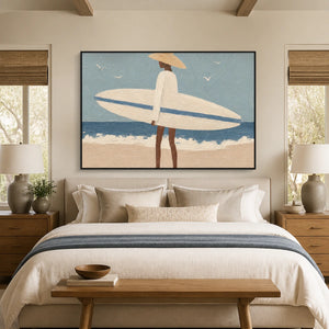 Coastline Bearer in a refined bedroom with black frame