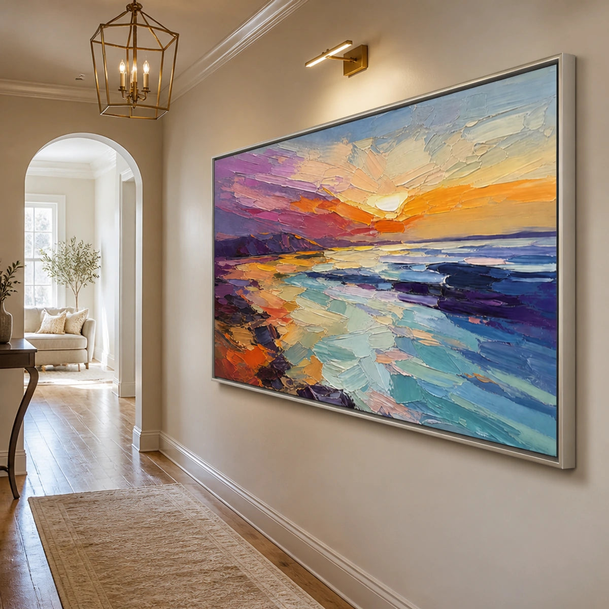 Violet Tide Glow in a refined entry hall with silver frame