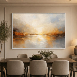 Horizon Afterlight in a refined dining room with white frame