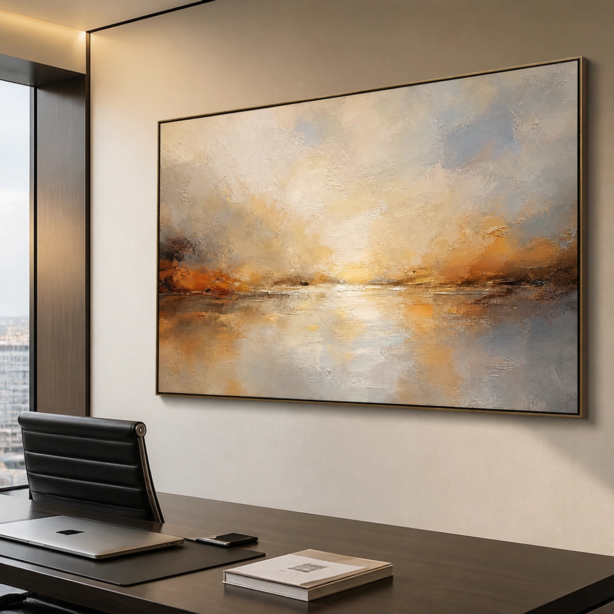 Horizon Afterlight in a refined office, frameless