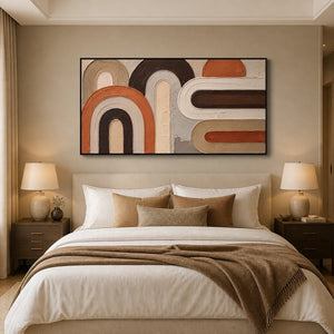 Modern Arches Horizon in a refined bedroom with black frame