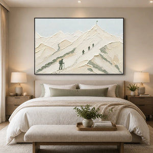 Ascent To Silence in a refined bedroom with black frame