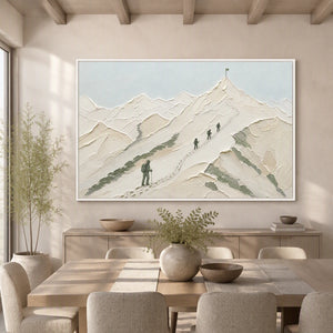 Ascent To Silence in a refined dining room with white frame