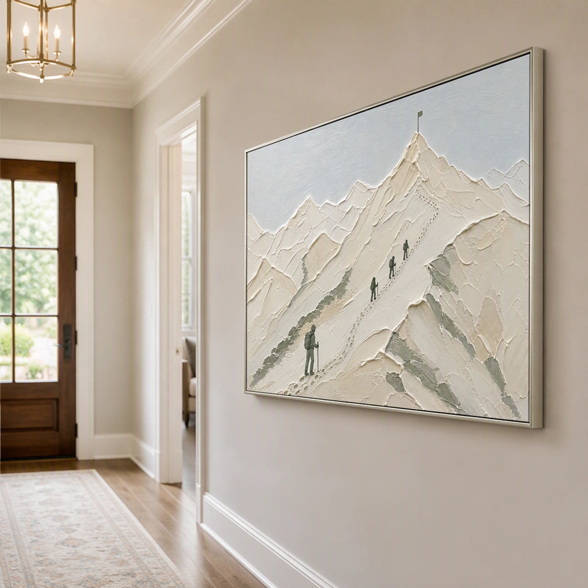 Ascent To Silence in a refined entry hall with silver frame