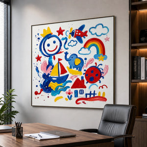 Joyful Daydream in a refined office, frameless