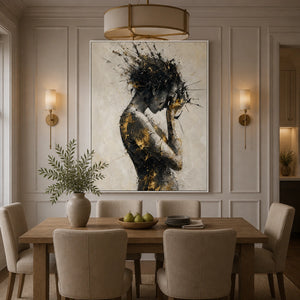 Wild Horse Spirit in a refined dining room with white frame