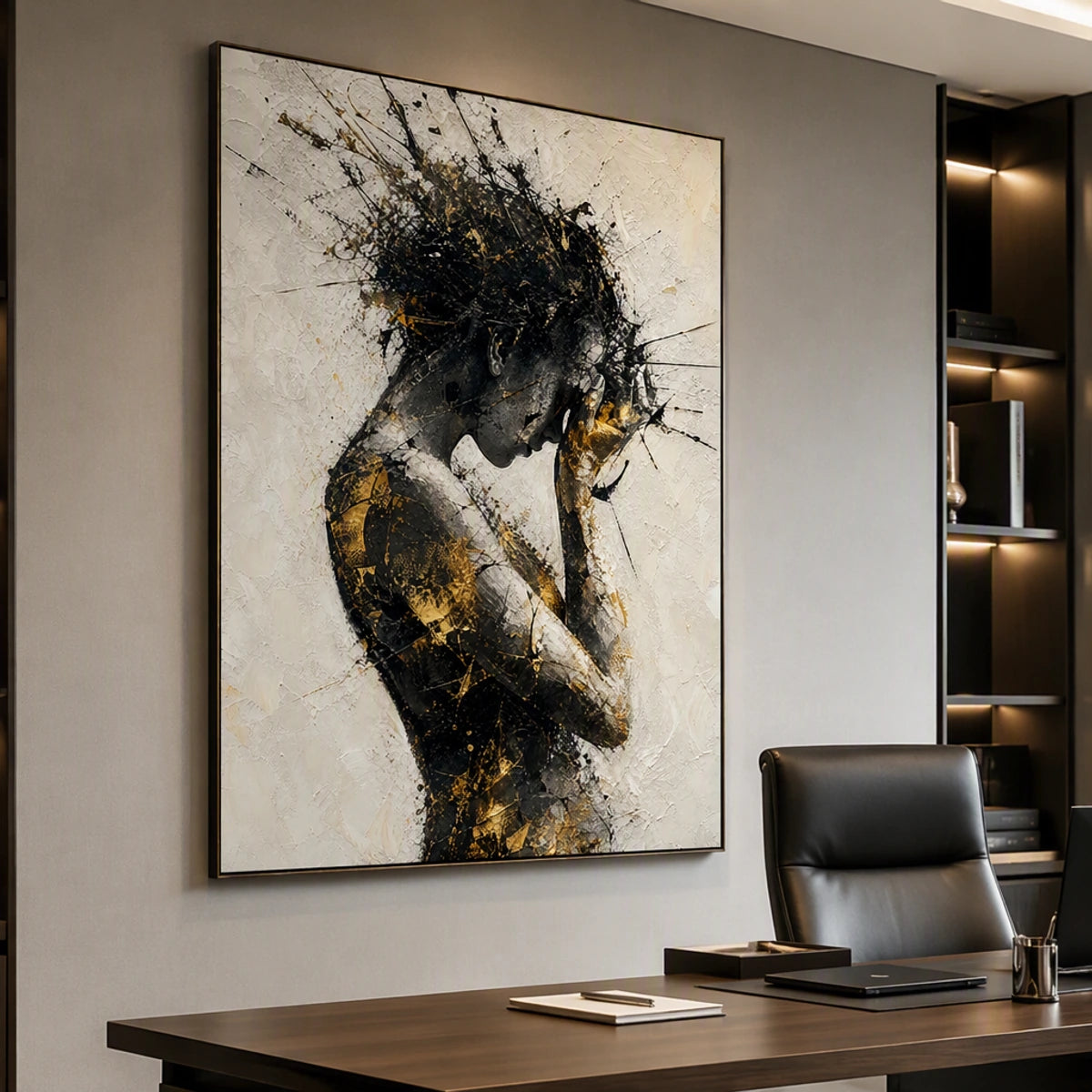 Wild Horse Spirit in a refined office, frameless