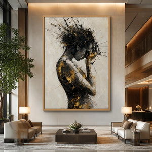 Wild Horse Spirit in a refined hotel interior with wood frame
