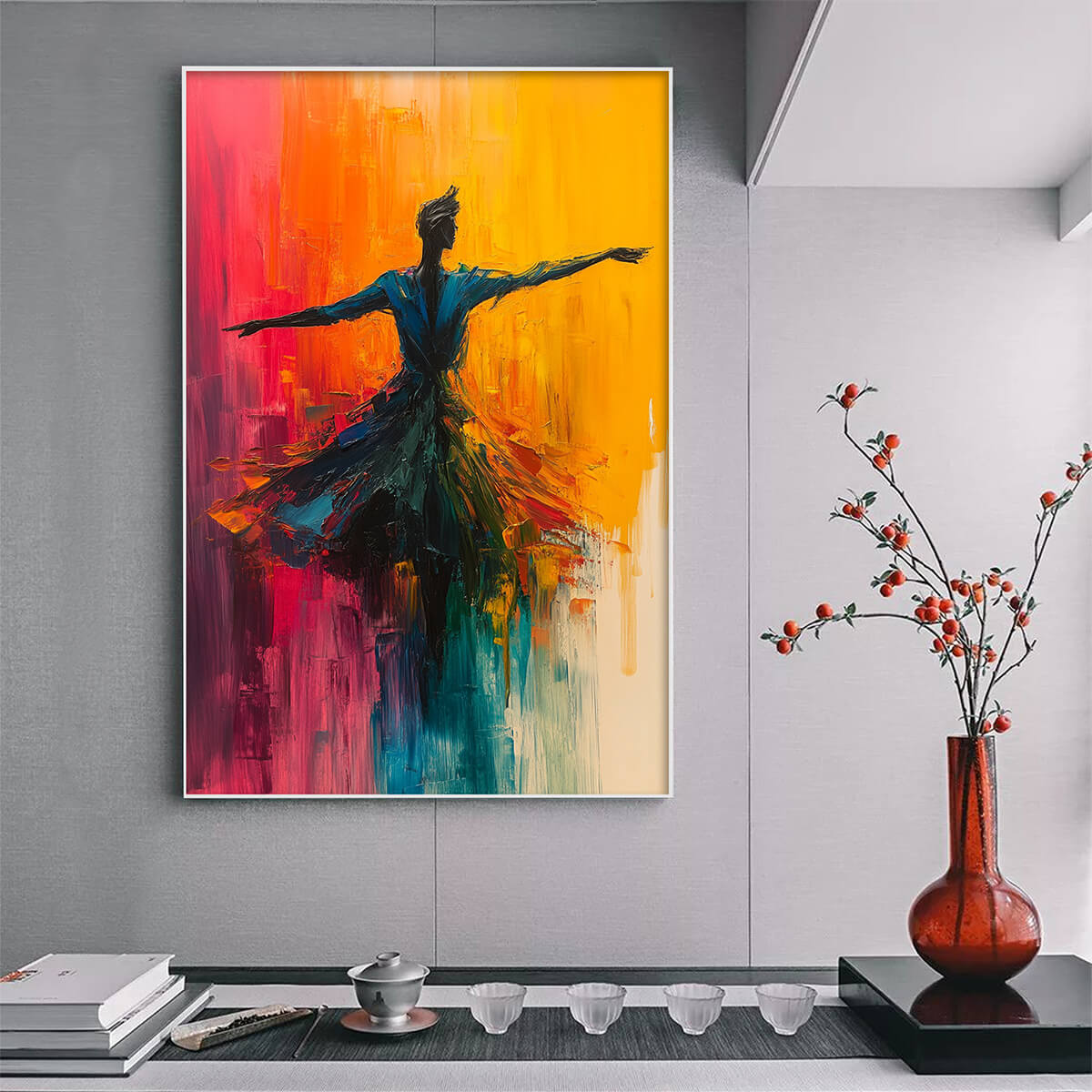 Soulflight: Textured Impasto Figurative Oil Painting Canvas Wall Art Dancer Decor