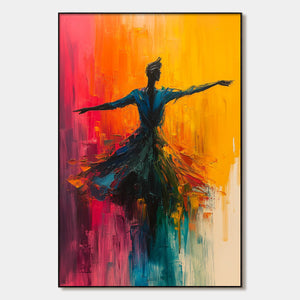 Soulflight: Textured Impasto Figurative Oil Painting Canvas Wall Art Dancer Decor
