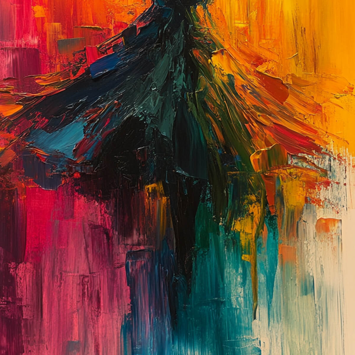 SOULFLIGHT: Textured Impasto Figurative Oil Painting of Dancer