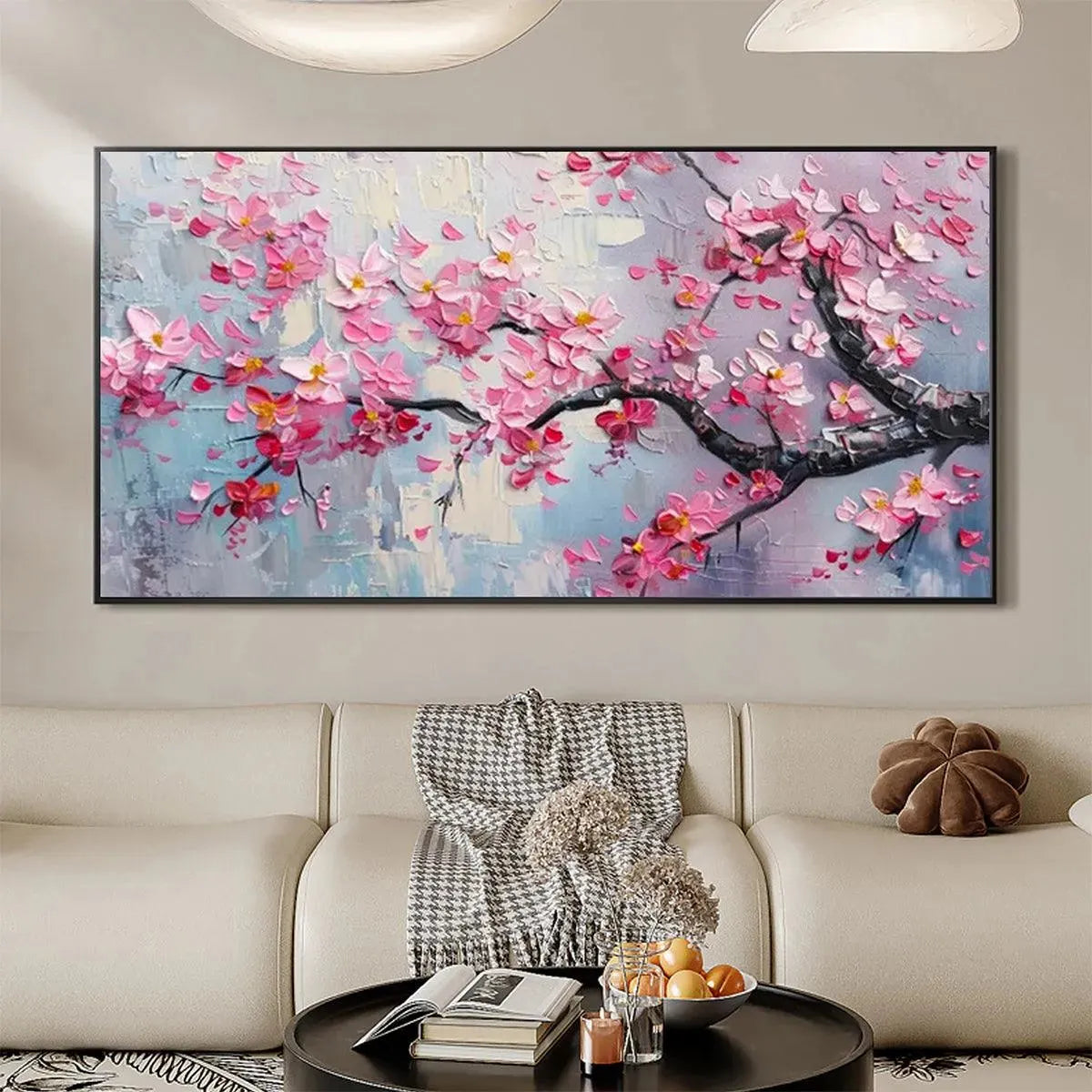 Textured Cherry Blossom Painting | Springtime Serenade