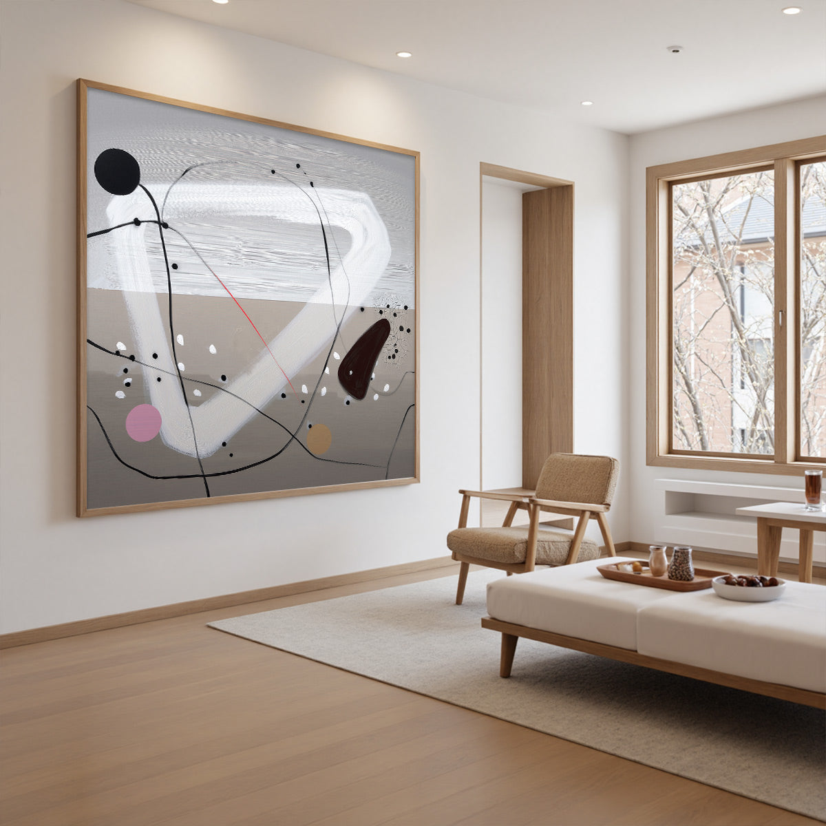 TAUPE TRIPTYCH: Minimalist Abstract Oil Painting