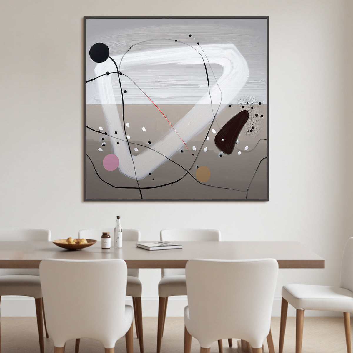 TAUPE TRIPTYCH: Minimalist Abstract Oil Painting