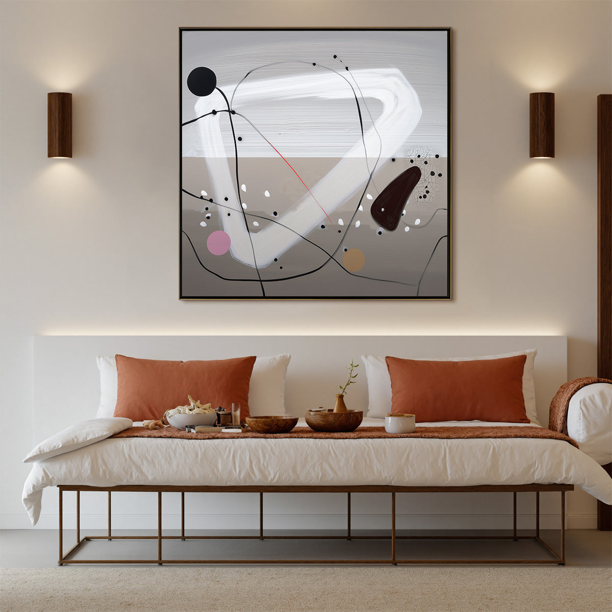 TAUPE TRIPTYCH: Minimalist Abstract Oil Painting