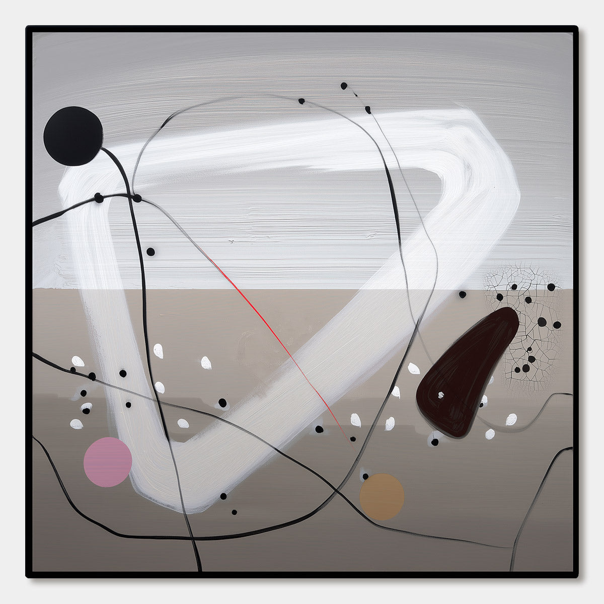 TAUPE TRIPTYCH Minimalist Abstract Oil Painting