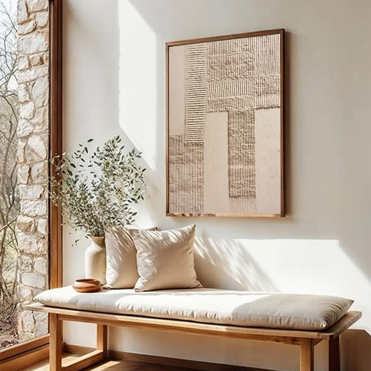 TERRA ALBA: Textured Wabi Sabi Minimalist Abstract Painting