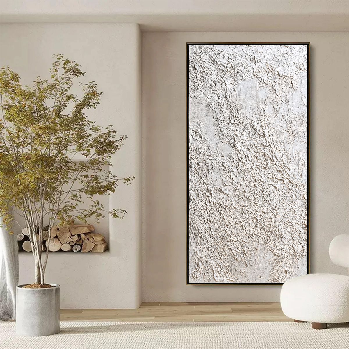 TERRA ALBA: Textured White Wabi Sabi Minimalist Painting