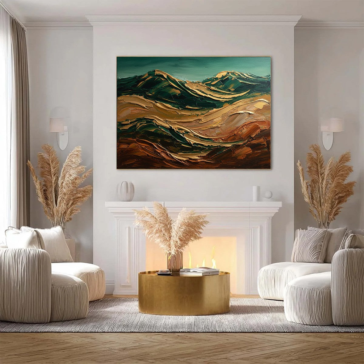 TERRA DORATA: Textured Abstract Mountain Landscape Painting