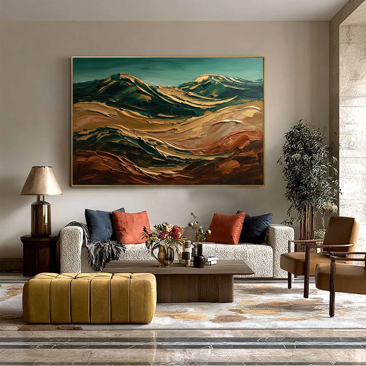 TERRA DORATA: Textured Abstract Mountain Landscape Painting